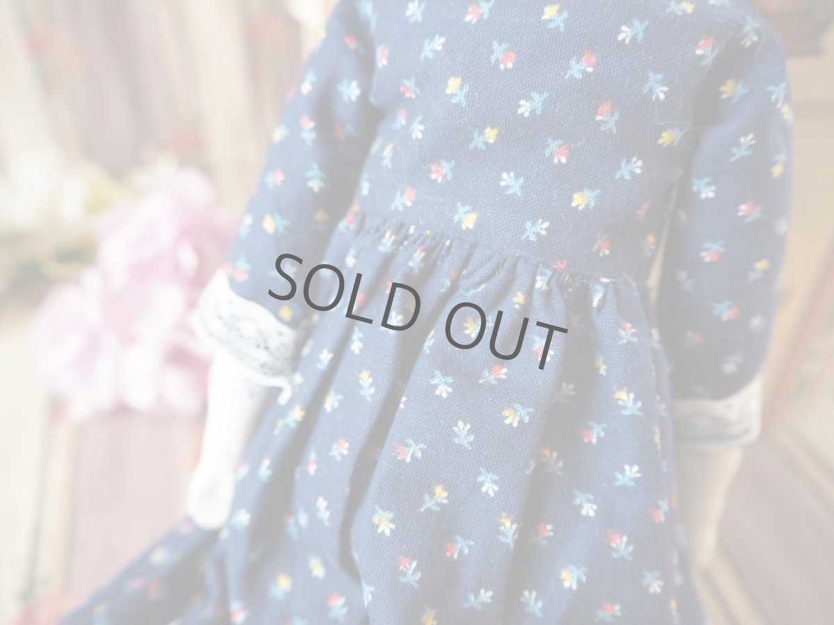 画像4: チャイナヘッドビスクドール/紺色ワンピース (4)