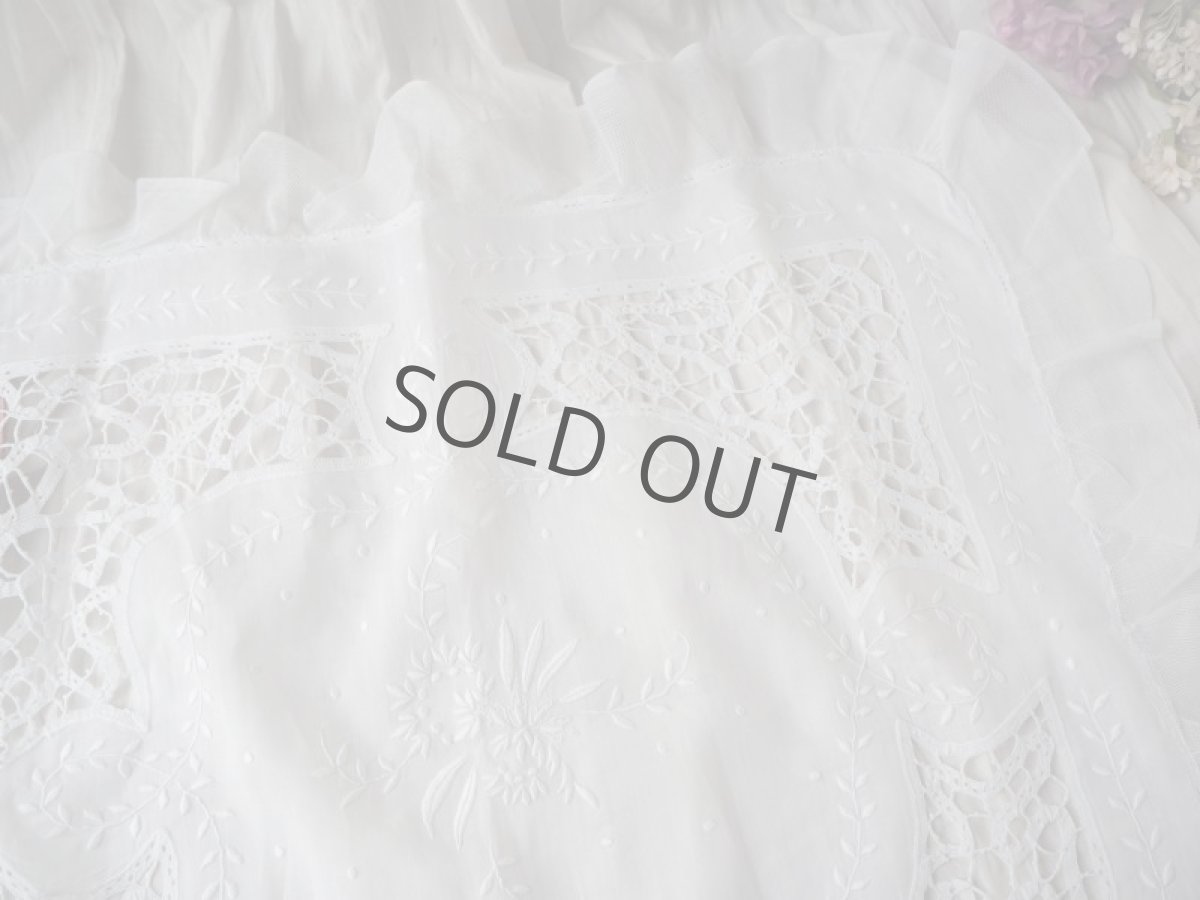 画像15: チュールレースの手仕事テーブルセンター (15)