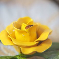 画像6: エナメル黄色い薔薇のブローチ (6)