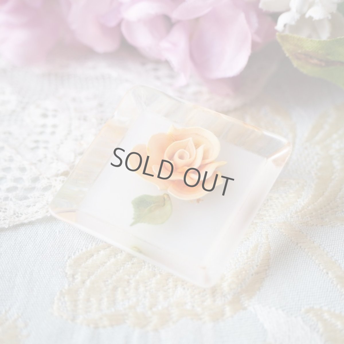 画像2: ルーサイト黄色い薔薇のブローチ (2)