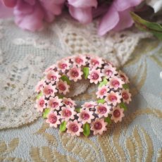 画像3: ロマンチックきらきらピンクの小花のブローチ&イヤリングセット (3)