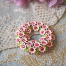 画像5: ロマンチックきらきらピンクの小花のブローチ&イヤリングセット (5)