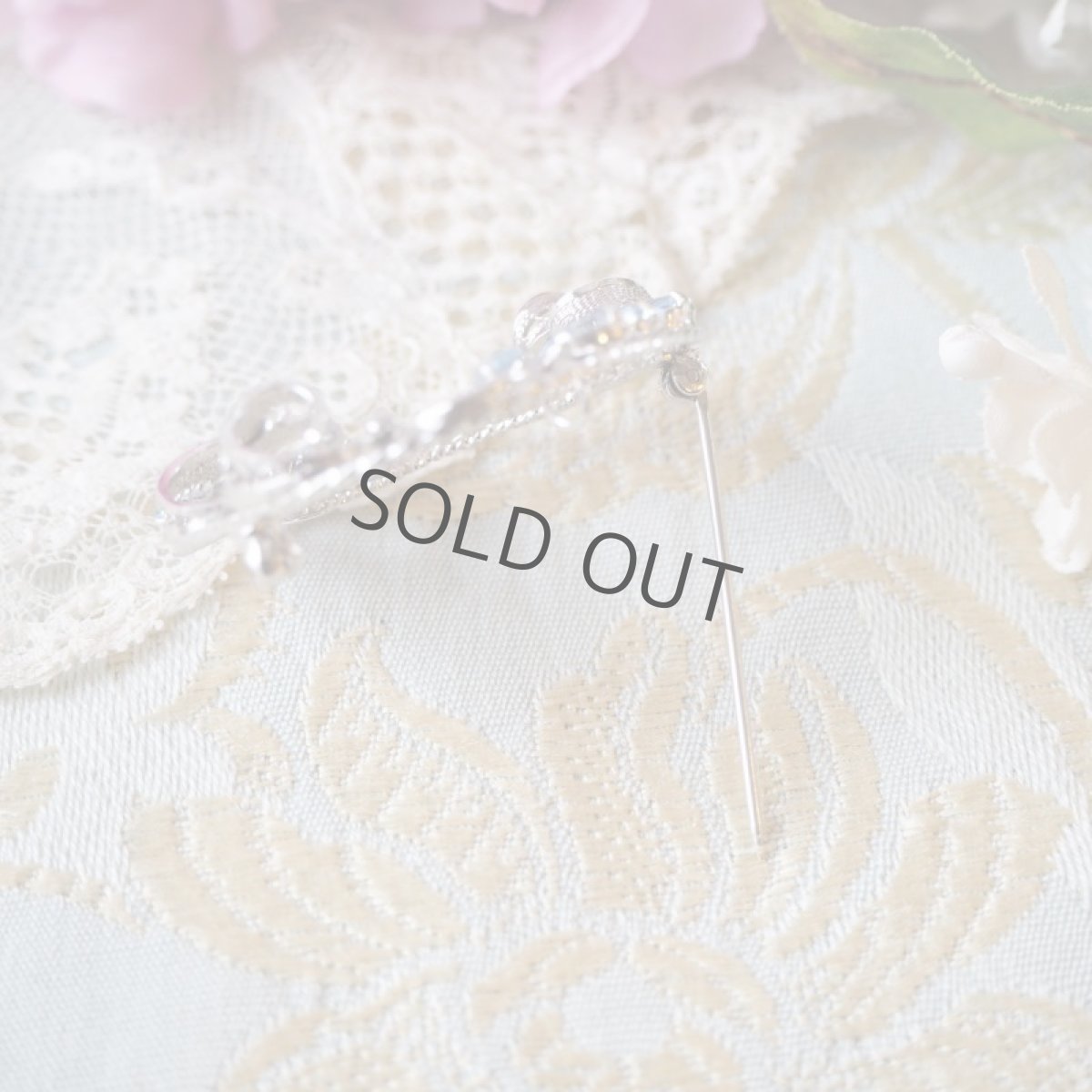 画像7: 銀の線細工のブローチ&イヤリングセット (7)