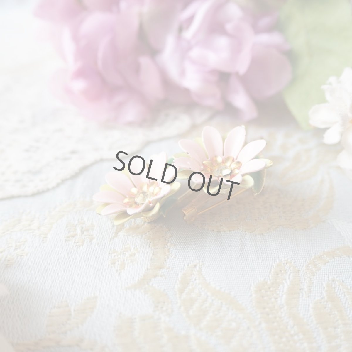 画像3: ピンクの小花エナメルブローチ/キラキラ (3)