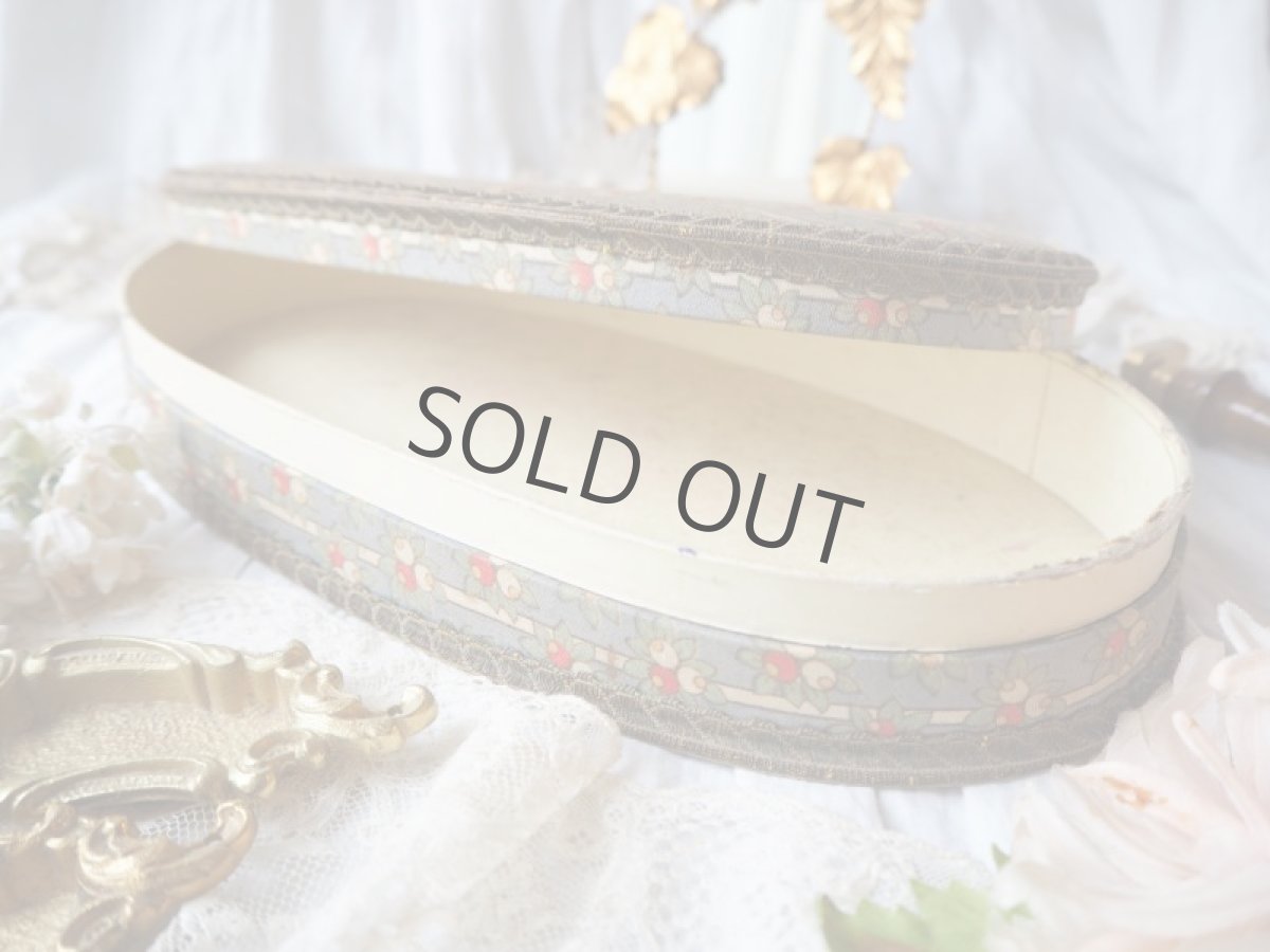 画像14: 布箱カルトナージュBOX/楕円形小花柄 (14)