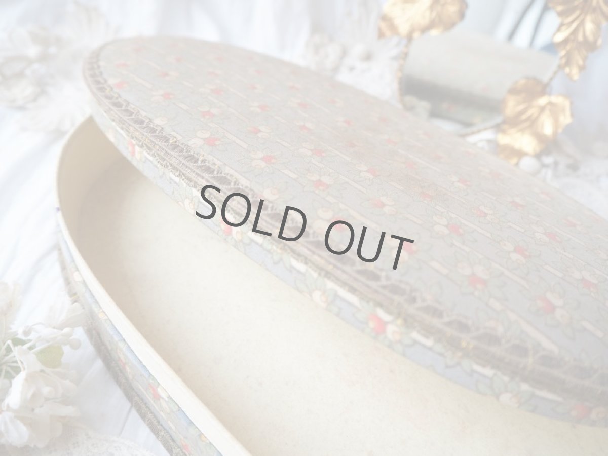 画像15: 布箱カルトナージュBOX/楕円形小花柄 (15)