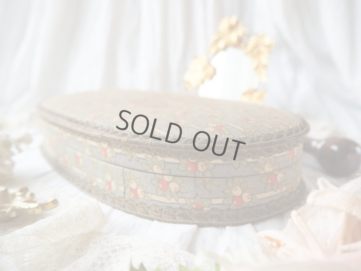 画像6: 布箱カルトナージュBOX/楕円形小花柄 (6)