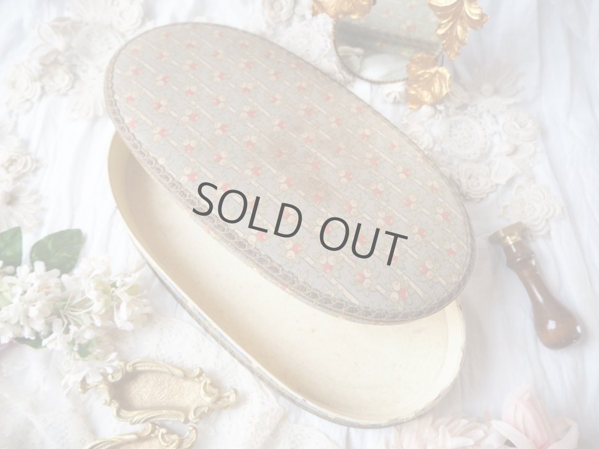 画像13: 布箱カルトナージュBOX/楕円形小花柄 (13)