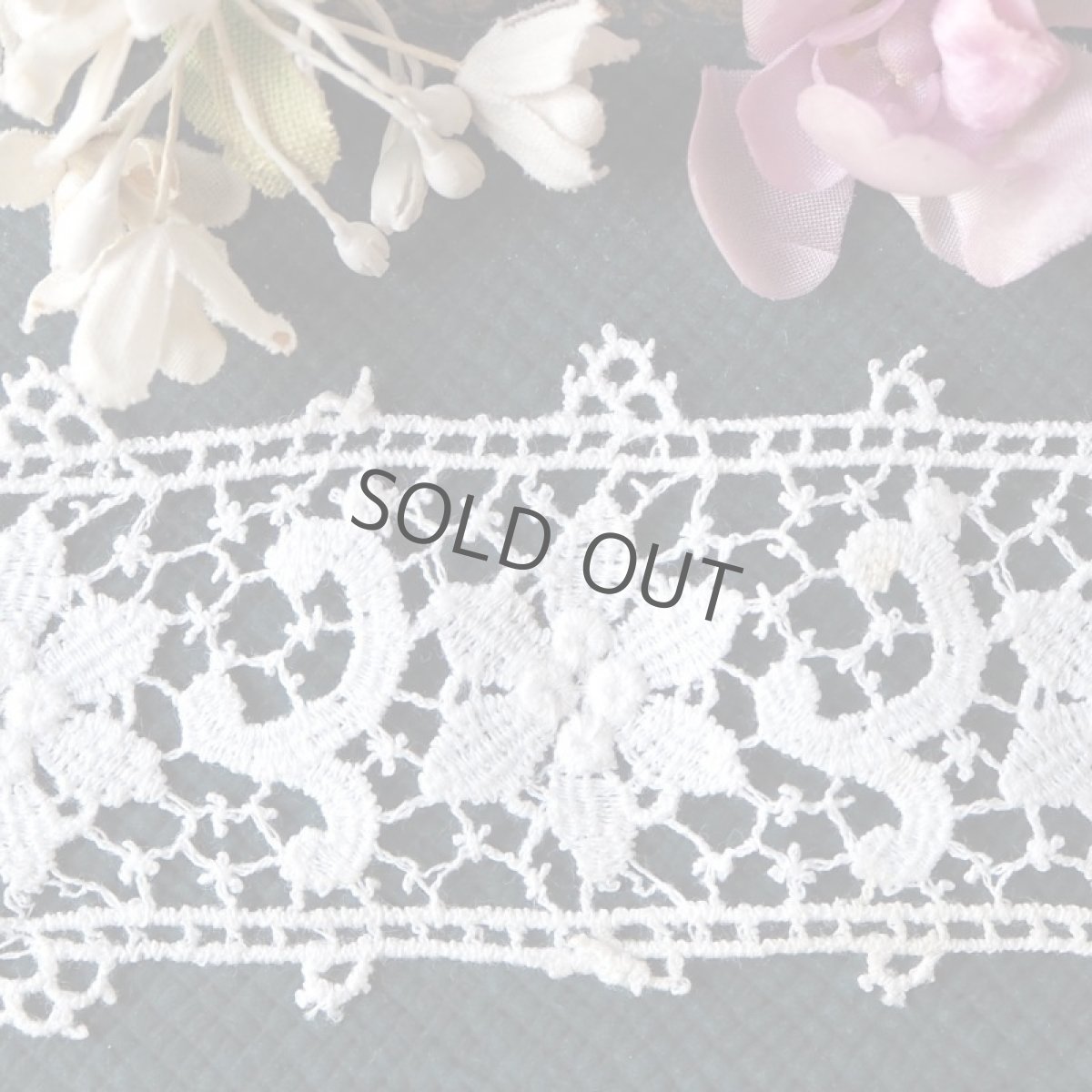 画像2: 透かし花モチーフのレース縁にピコット (2)