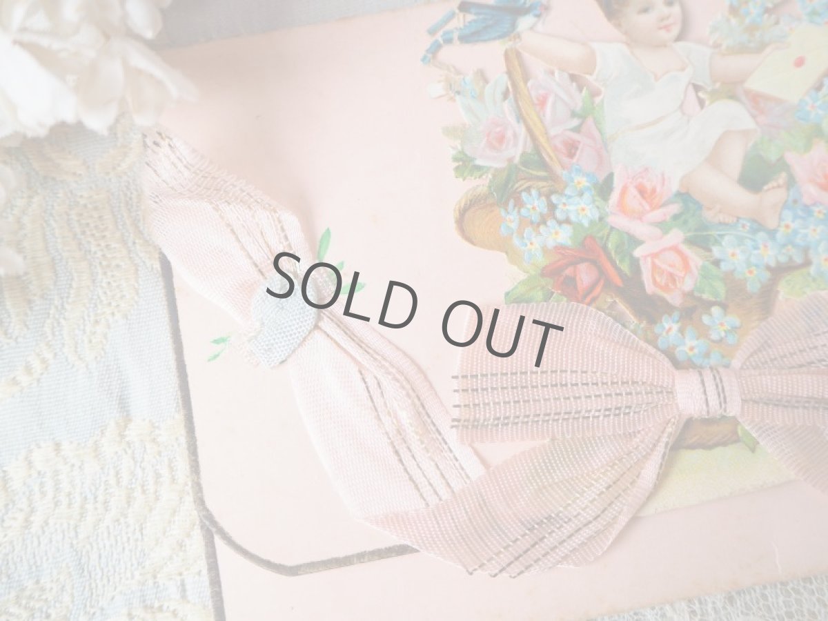 画像5: ピンクのリボンと天使のクロモカード/中にもカード (5)