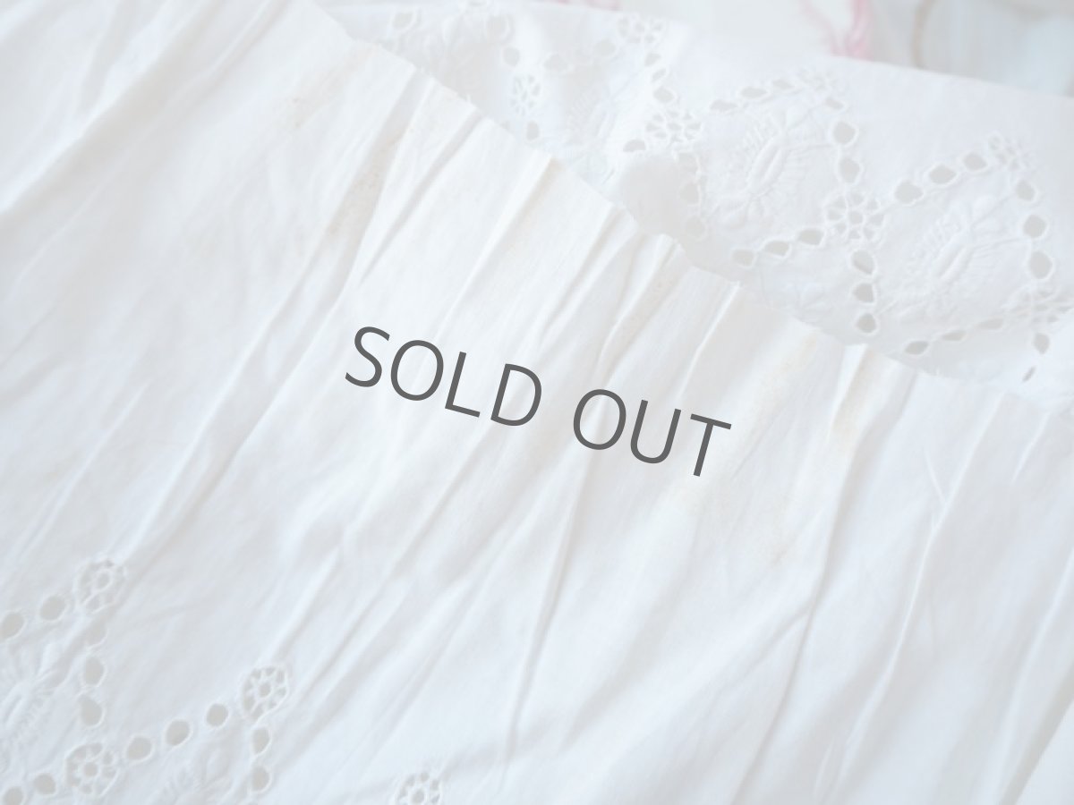 画像5: アイレットレース花とドット柄のハギレ/2枚 (5)