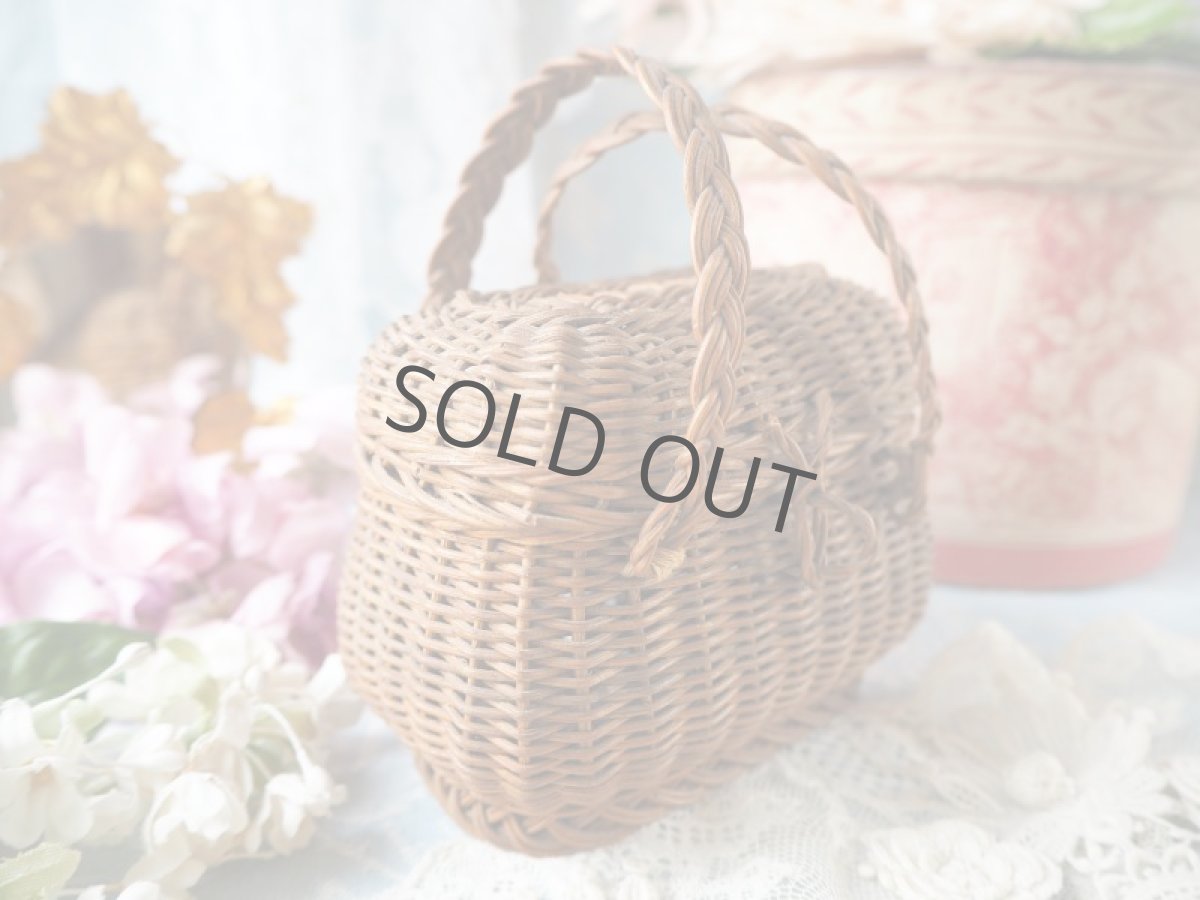 画像13: ドール用蓋付き小さなパニエ/籐製バスケット (13)