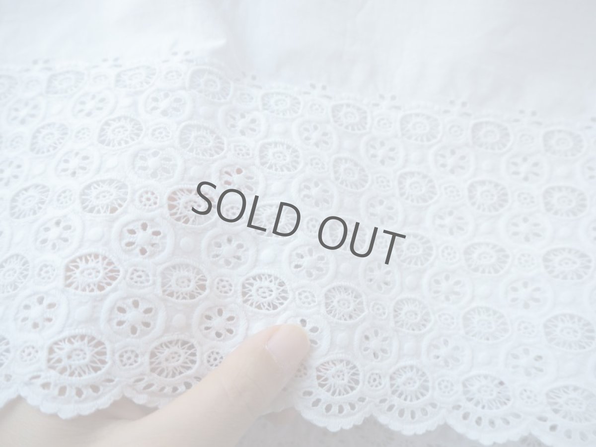 画像3: アイレットレース大小丸にドットの柄の手仕事/50cm〜カット販売です。 (3)