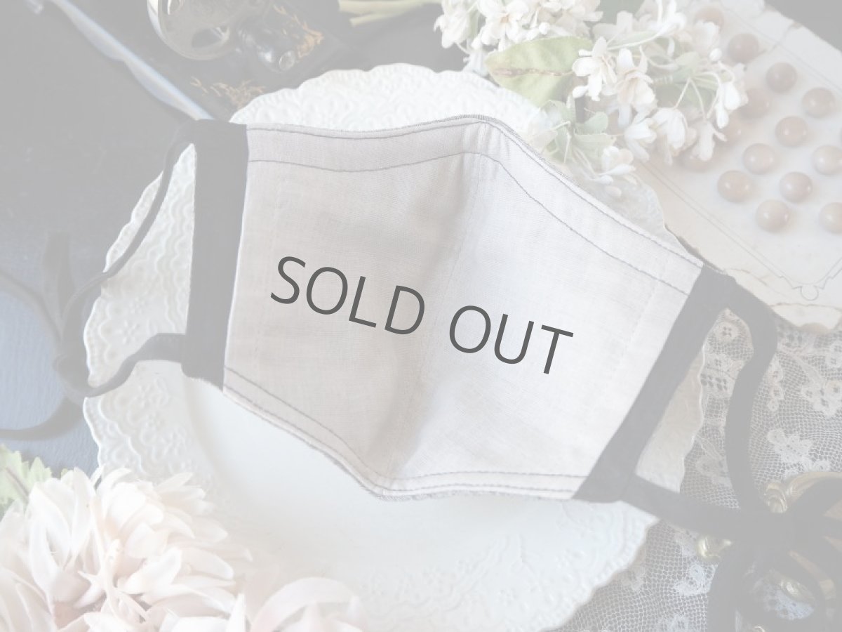 画像5: 【受注販売】ロゼッティ、リボンの布マスク/縮加工×黒リボン/耳後ろリボンver (Rosetta Grotti) (5)