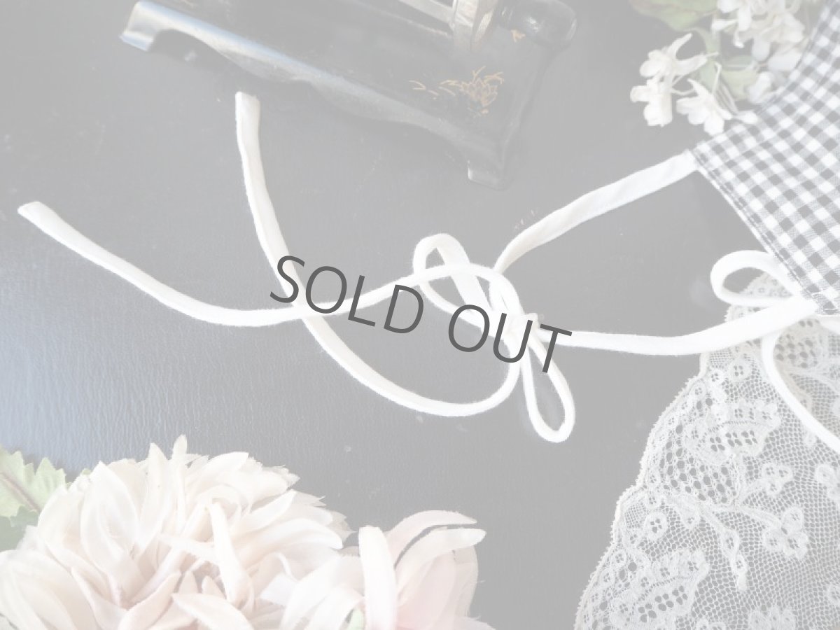 画像5: 【受注販売】ロゼッティ、リボンの布マスク/チェック×白リボン/耳後ろリボンver (Rosetta Grotti) (5)