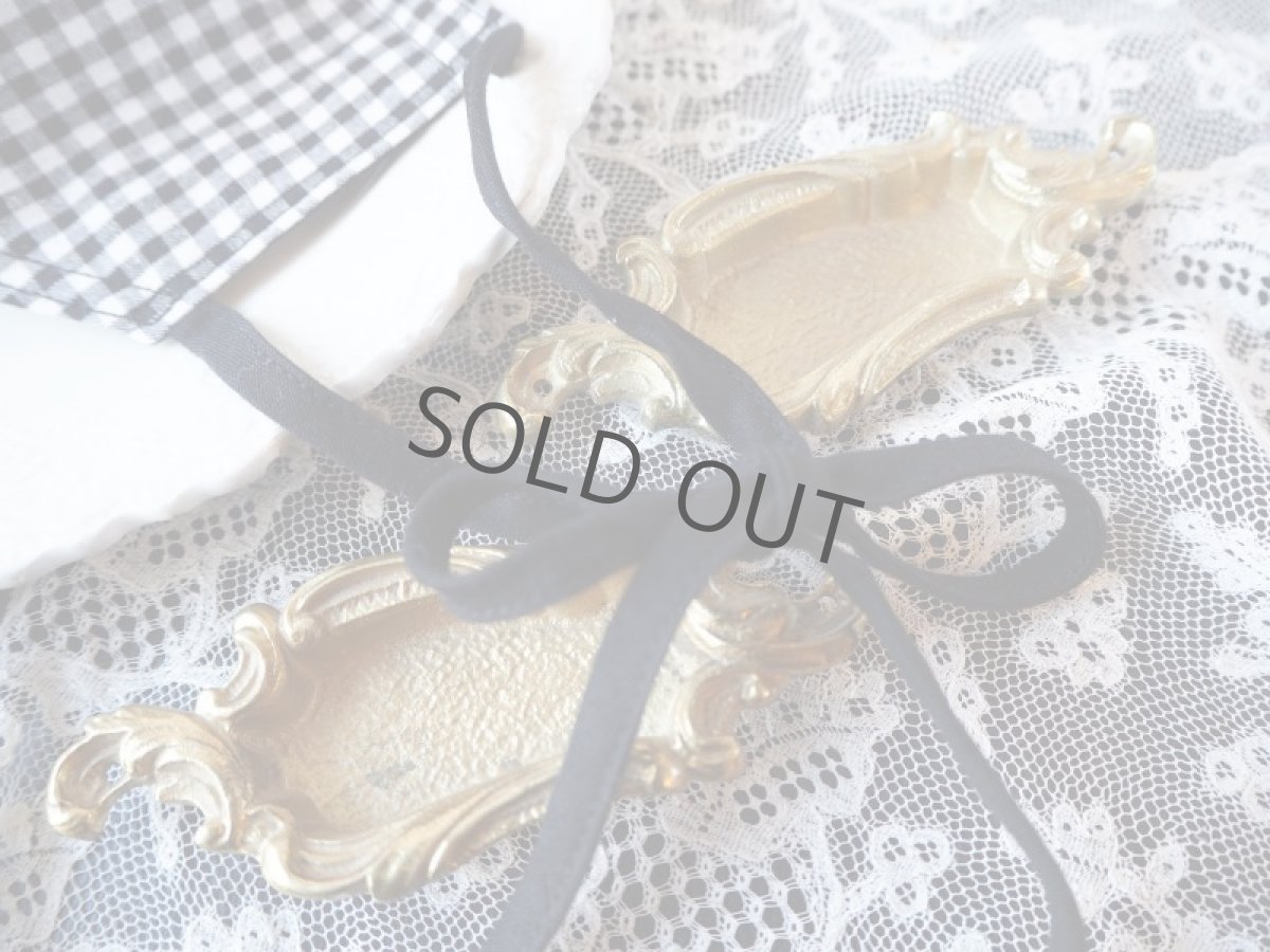 画像3: 【受注販売】ロゼッティ、リボンの布マスク/チェック×黒リボン (Rosetta Grotti) (3)