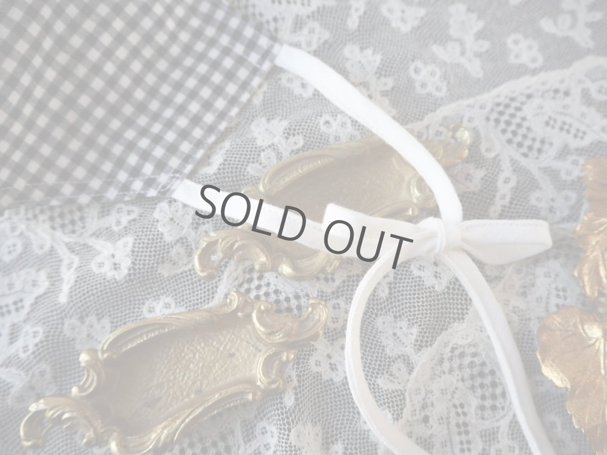 画像4: 【受注販売】ロゼッティ、リボンの布マスク/チェック×白リボン/耳後ろリボンver (Rosetta Grotti) (4)