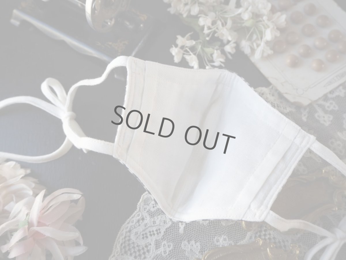 画像3: 【受注販売】ロゼッティ、リボンの布マスク/チェック×白リボン/耳後ろリボンver (Rosetta Grotti) (3)