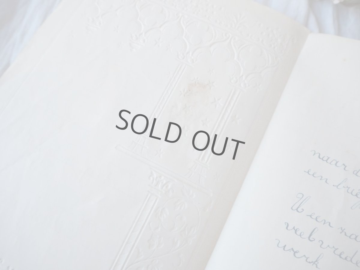 画像4: 金彩とエンボスのお花とベビーキリスト&天使柄のクロモレター/手紙カード (4)