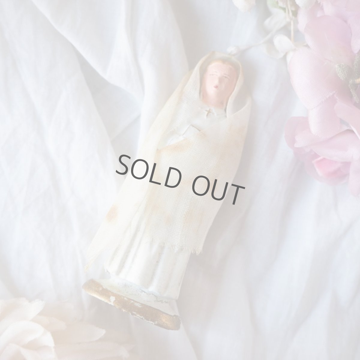 画像2: 石膏像聖職者布製ヴェール付きの小さなサイズ/ドール (2)