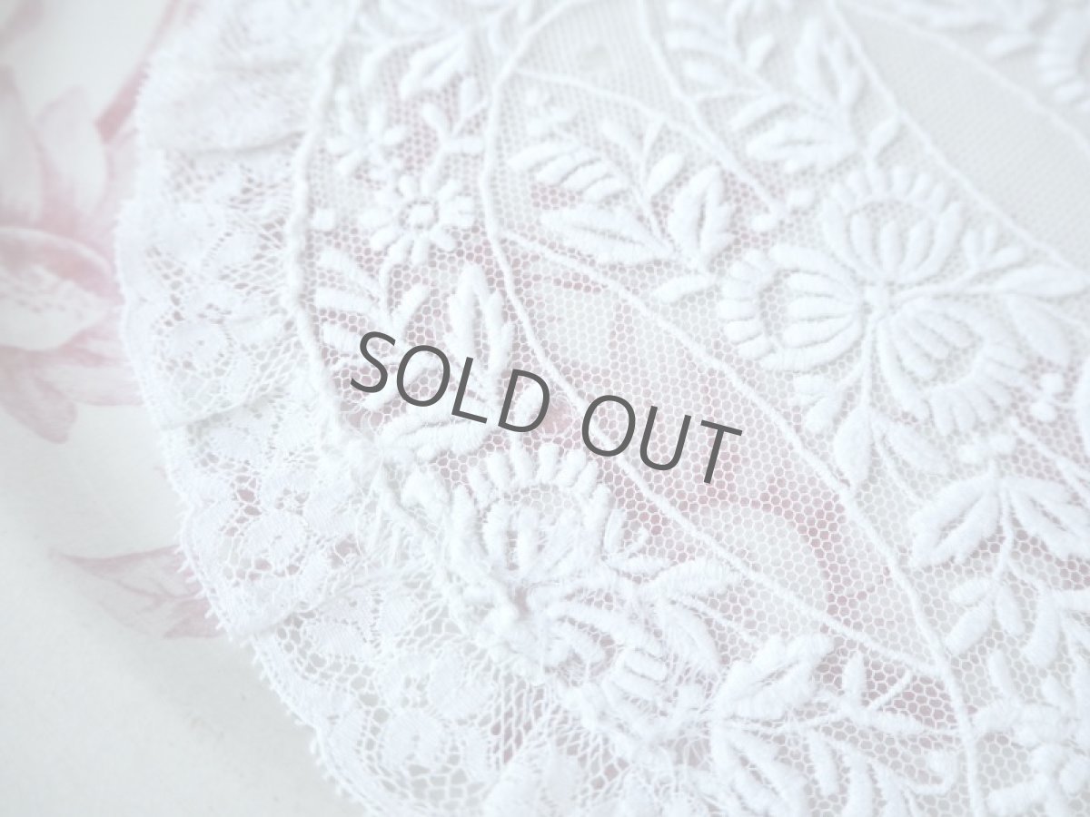 画像6: チュールレース花の刺繍楕円形のドイリー (6)