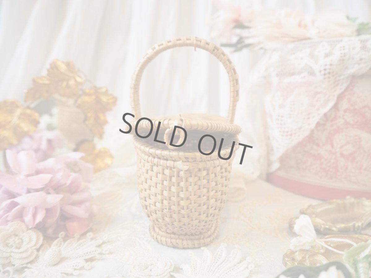 画像5: ドール用楕円形の小さなパニエ/蓋が両開きのバスケット (5)