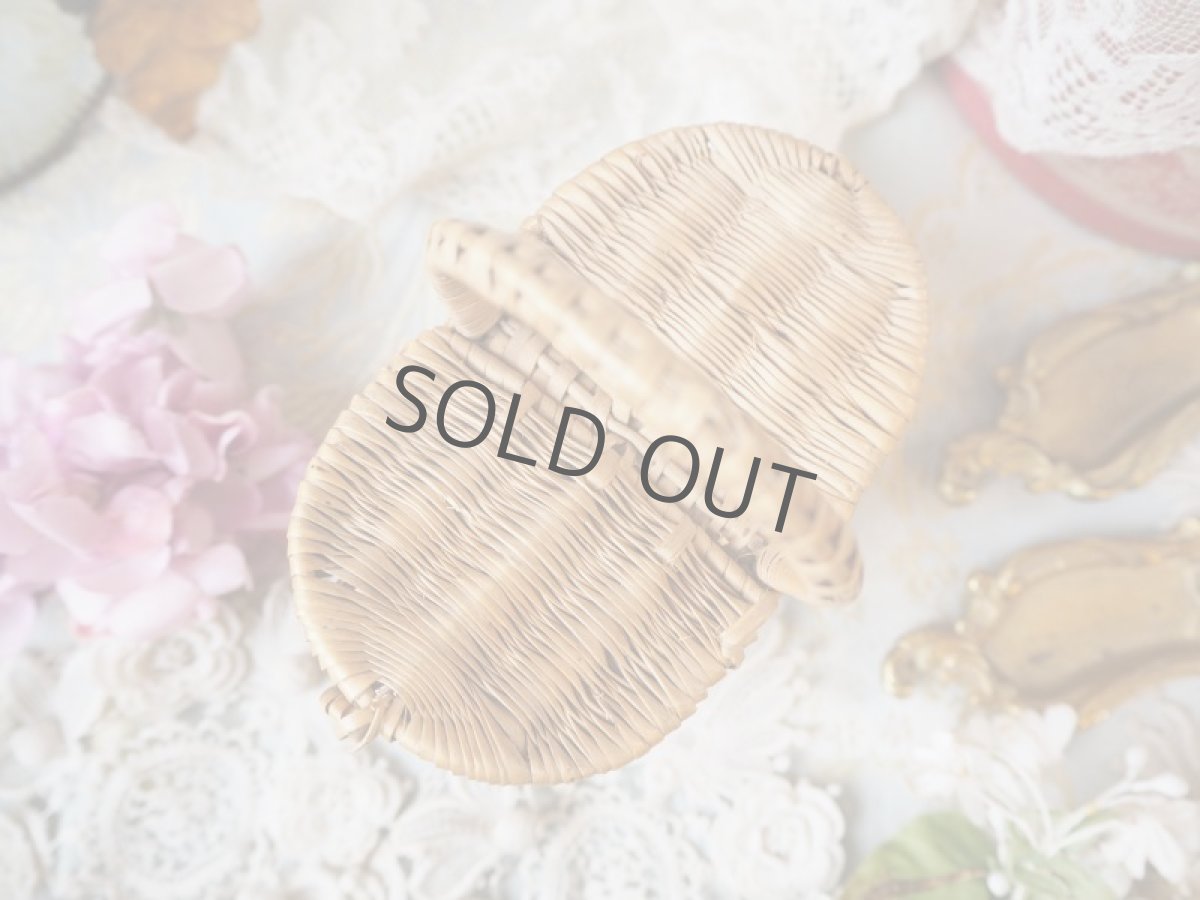 画像7: ドール用楕円形の小さなパニエ/蓋が両開きのバスケット (7)