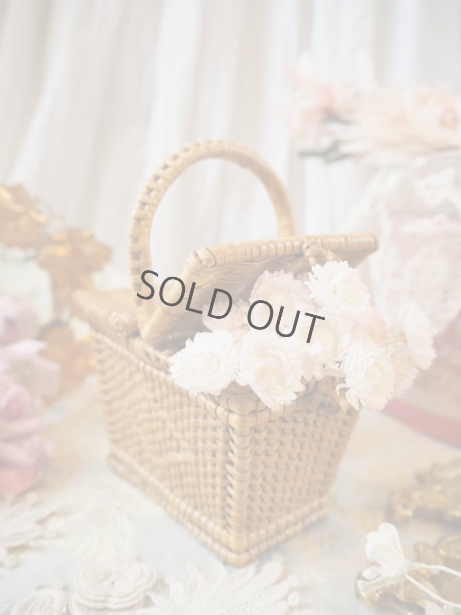 画像12: ドール用の小さなパニエ長方形/蓋が両開きのバスケット (12)