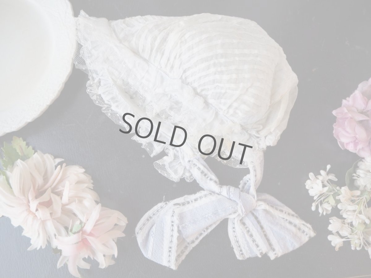 画像3: たっぷりピンタックトレースのベビーボネ (3)