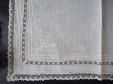 画像6: レースと刺繍の綿ローンハンカチ (6)