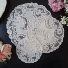 画像1: Alancon lace のドイリー3種/1940年代 (1)