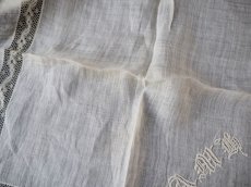 画像7: 極薄シルクに刺繍のモノグラムハンカチ (7)