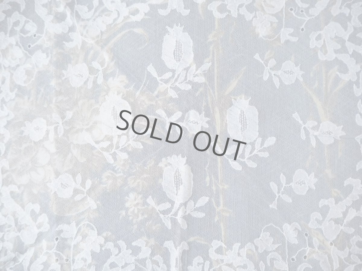 画像9: チュールレースのアップリケ刺繍ドイリー楕円形 (9)