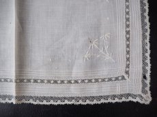 画像5: レースと刺繍の綿ローンハンカチ (5)