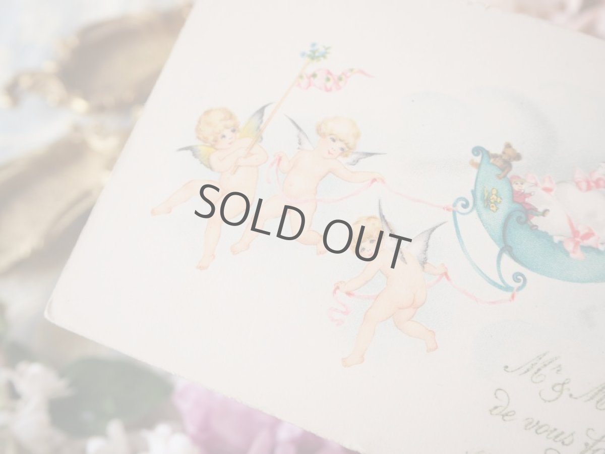 画像5: 揺り籠を引く天使のカード/未使用品 (5)