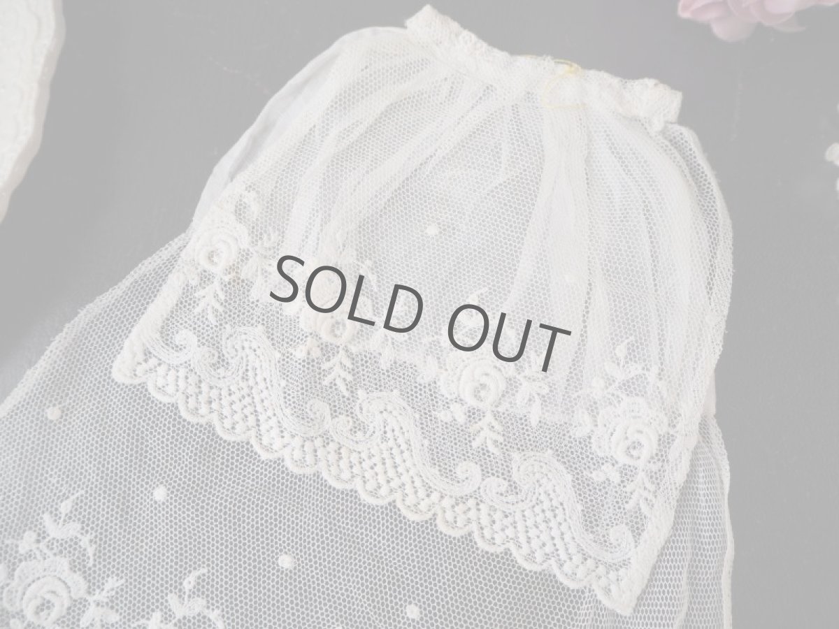 画像2: 薔薇の刺繍チュールレースのジャボ／胸飾り (2)