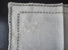 画像3: レースと刺繍の綿ローンハンカチ (3)