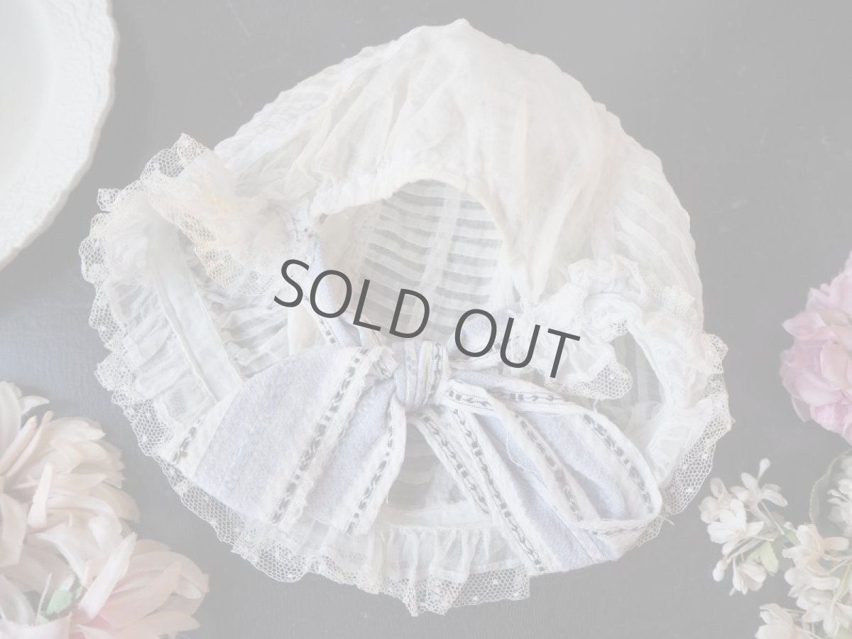 画像6: たっぷりピンタックトレースのベビーボネ (6)