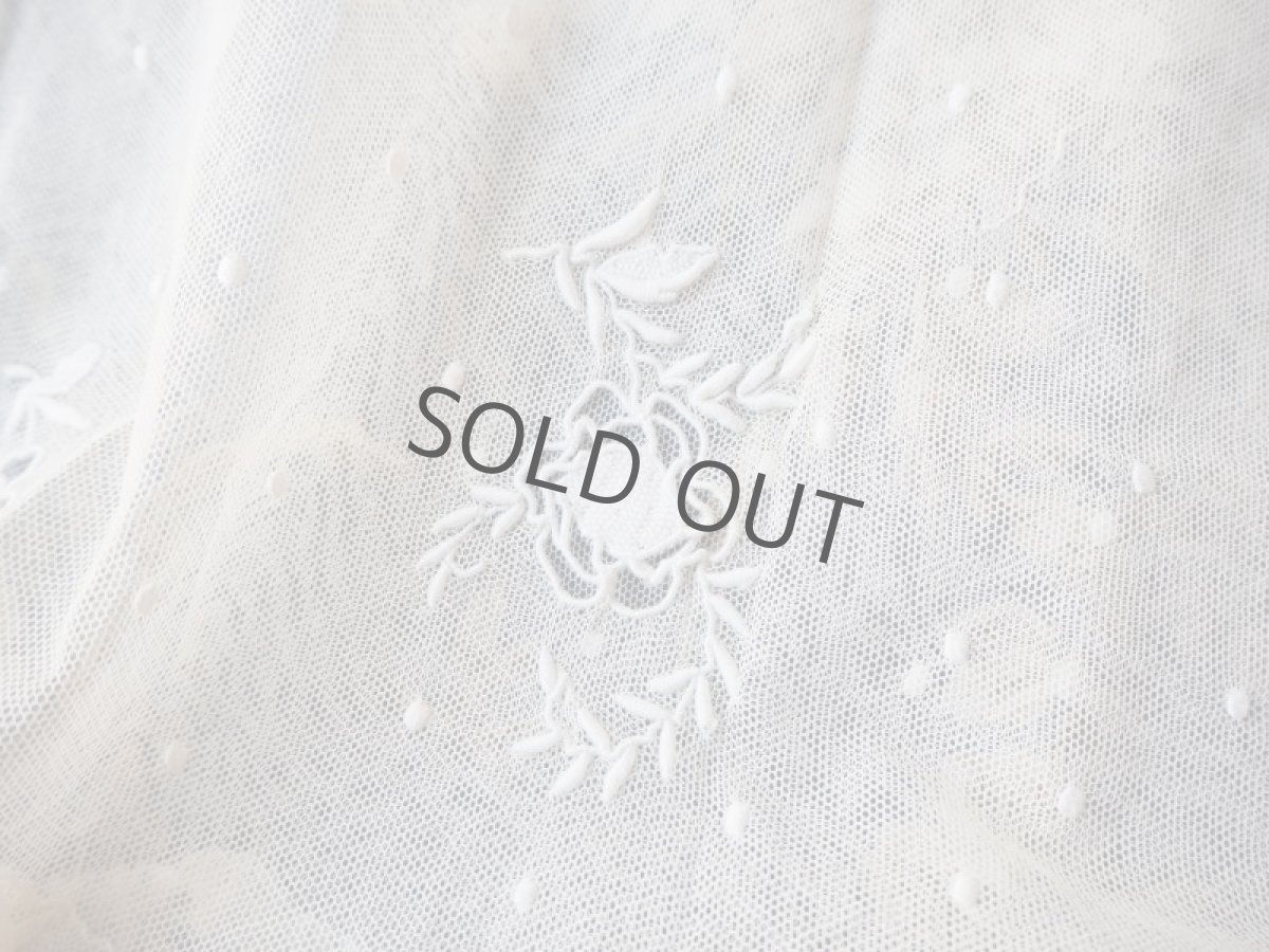 画像9: チュールレースにドット刺繍のベビードレス (9)