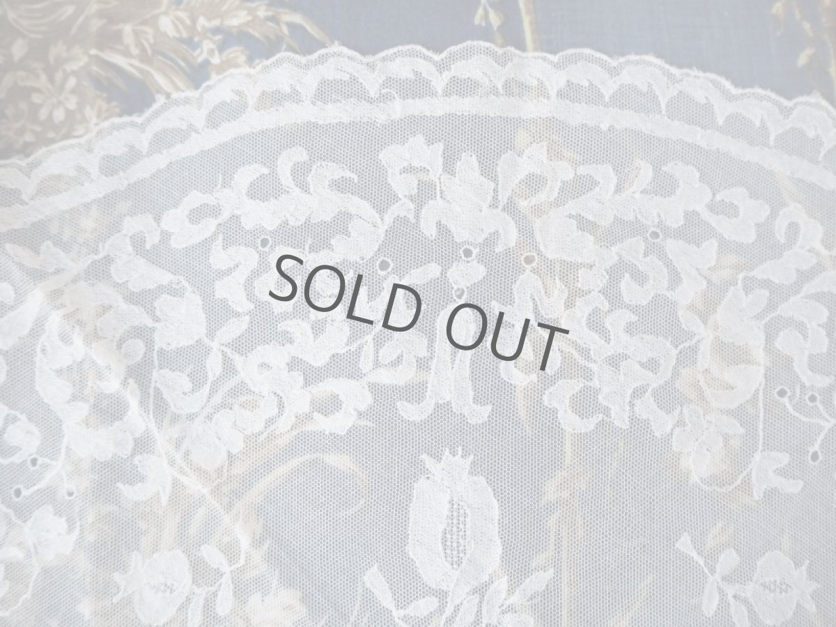 画像3: チュールレースのアップリケ刺繍ドイリー楕円形 (3)