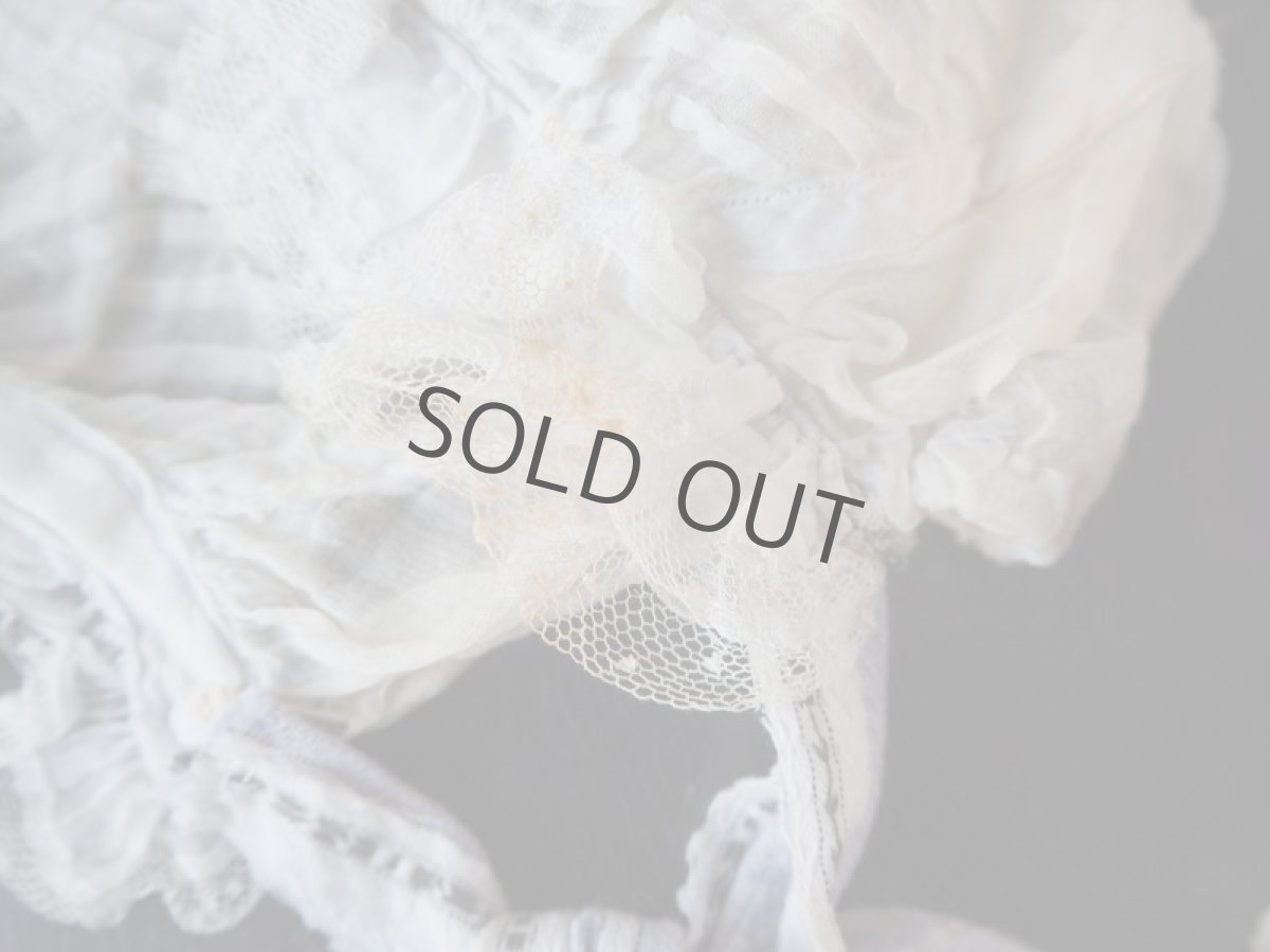 画像4: たっぷりピンタックトレースのベビーボネ (4)