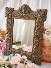 画像4: 天使と花のロココ柄ミラー／小さめの鏡 (4)