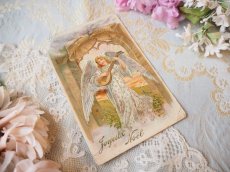 画像2: エンボス金彩の天使の絵柄のカード/角に折れ有り（セール品） (2)