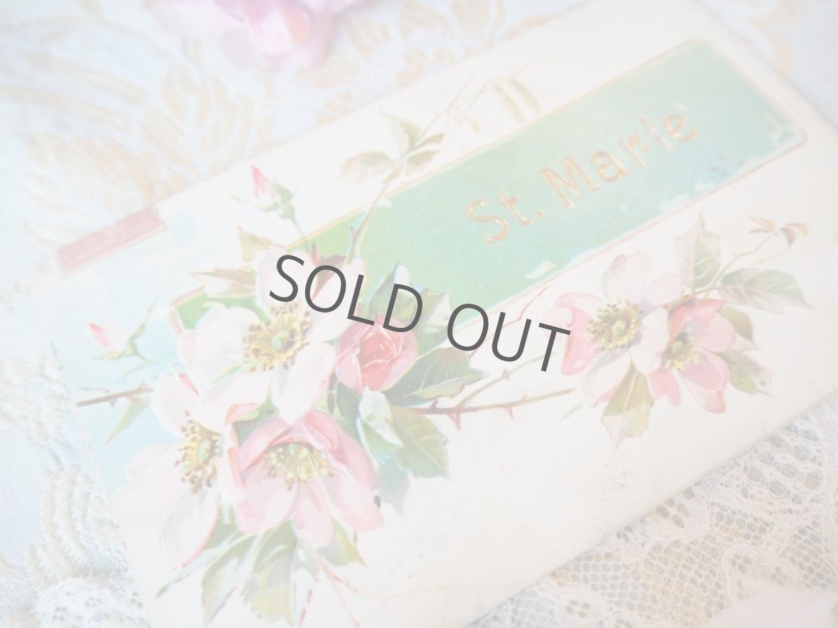 画像4: ピンクの花とSt.Marieのエンボス文字のカード (4)