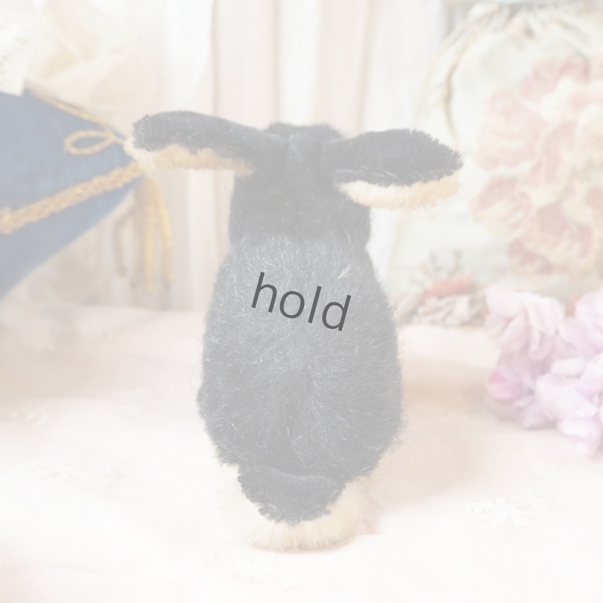 画像4: シュタイフ社製黒うさぎ/青い目 (4)