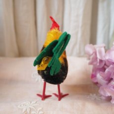 画像4: シュタイフ社製カラフルなニワトリ/フェルトの鶏冠、尾羽 (4)
