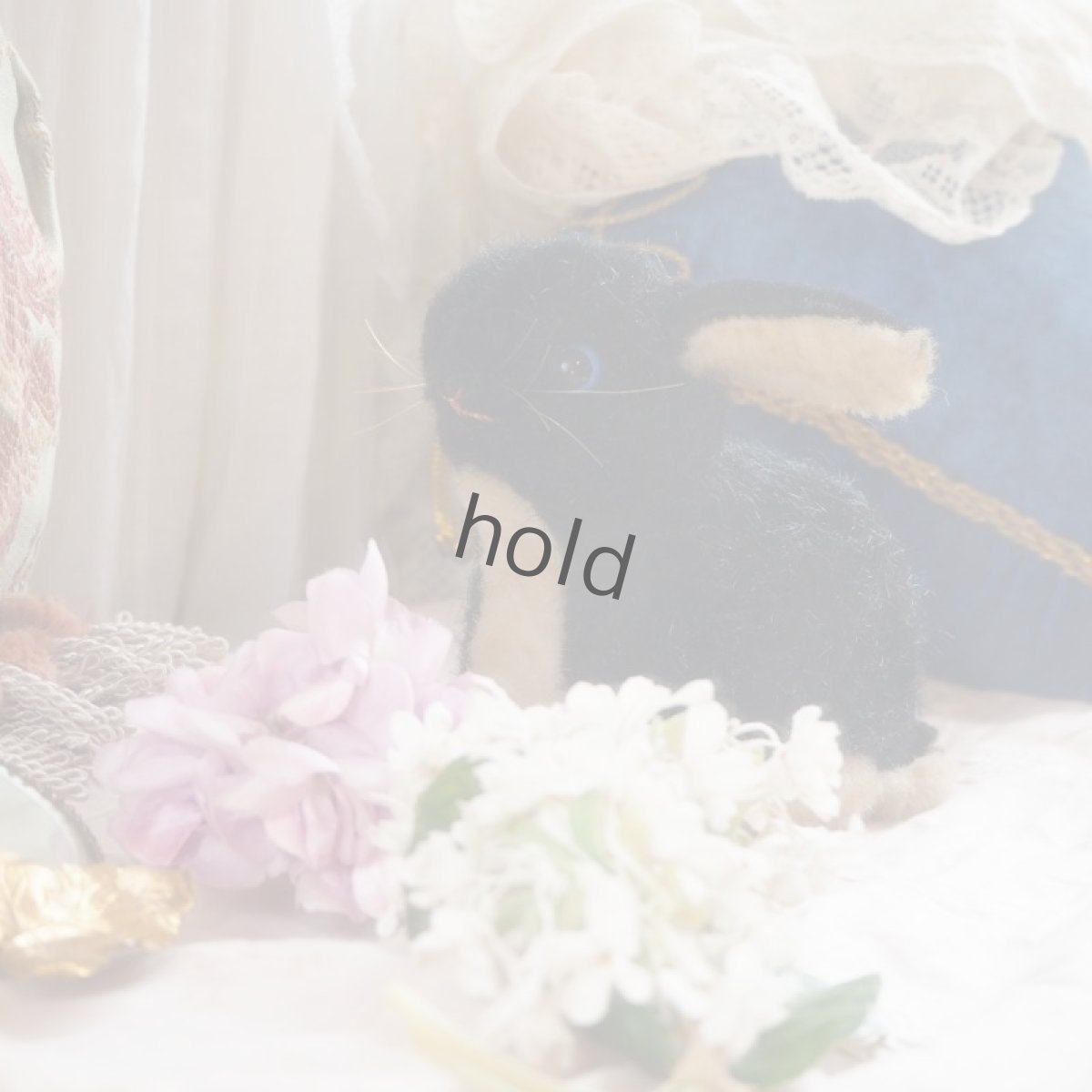 画像13: シュタイフ社製黒うさぎ/青い目 (13)