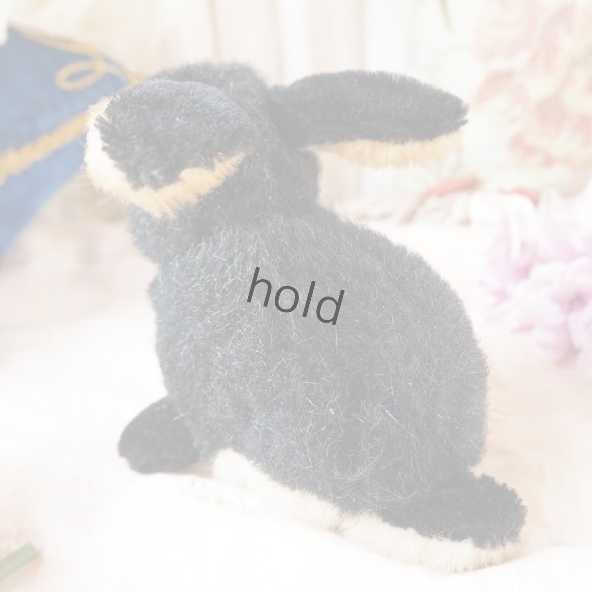 画像10: シュタイフ社製黒うさぎ/青い目 (10)