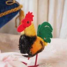画像12: シュタイフ社製カラフルなニワトリ/フェルトの鶏冠、尾羽 (12)