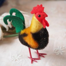 画像11: シュタイフ社製カラフルなニワトリ/フェルトの鶏冠、尾羽 (11)